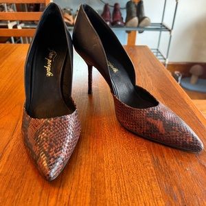 Free People snakeskin stilettos
